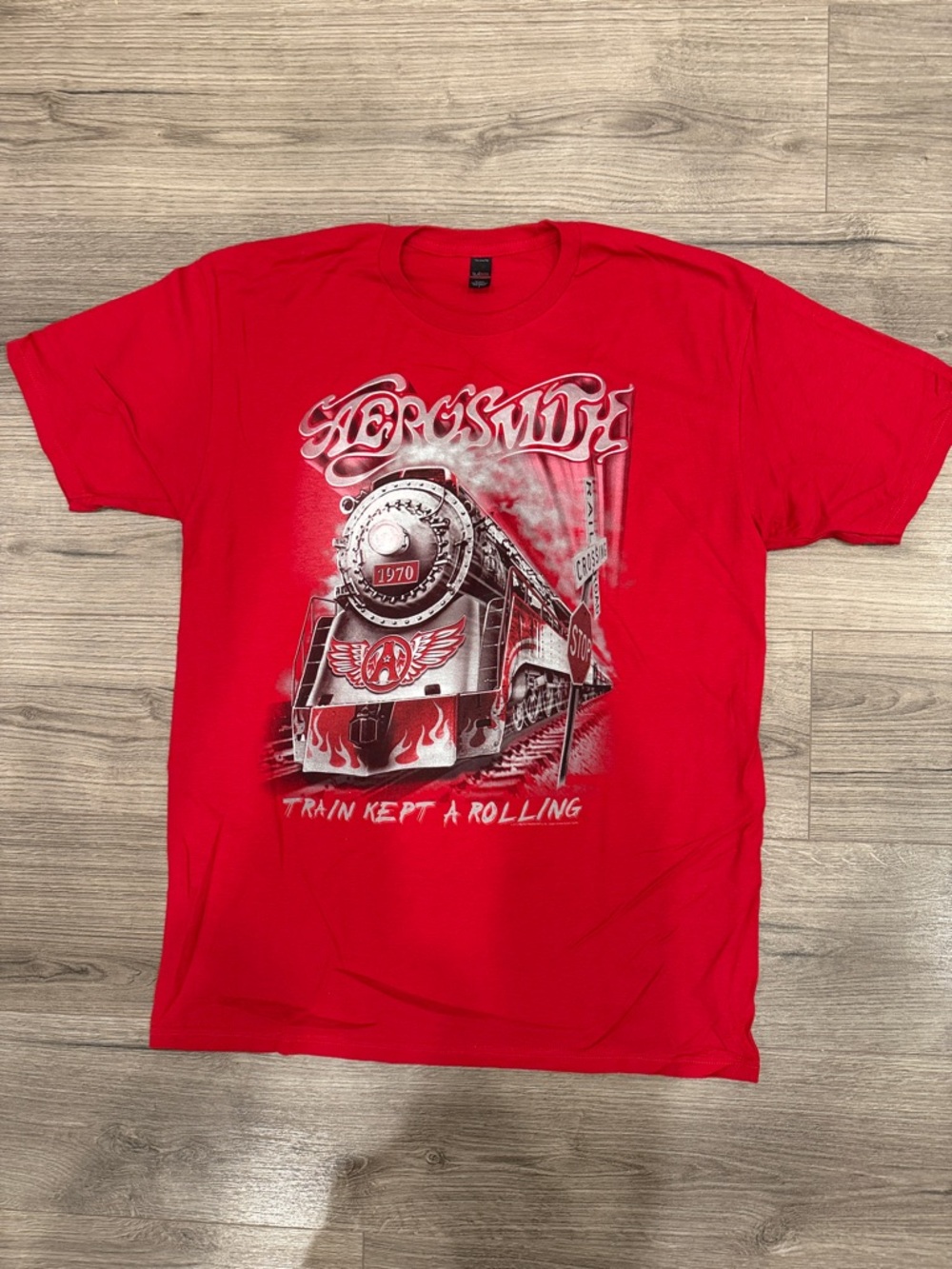 Aerosmith Train Kept A Rolling Band Tee Men’s Size Large